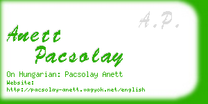 anett pacsolay business card